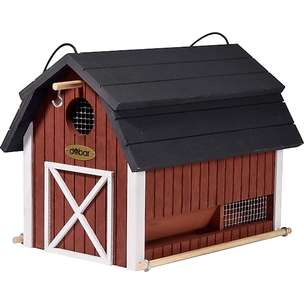 Dobar Vogelfutterhaus Katthult 31,5 cm x 22 cm x 24 cm Rot-Schwarz günstig online kaufen
