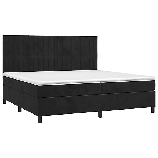 vidaXL Boxspringbett mit Matratze & LED Schwarz 200x200 cm Samt 3136265 günstig online kaufen