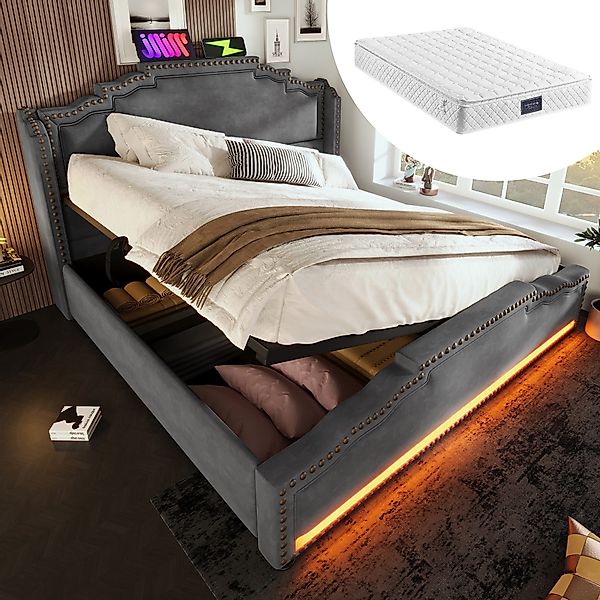 HAUSS SPOLE Polsterbett 140×200cm mit hydraulischem günstig online kaufen
