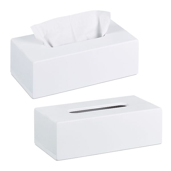 relaxdays Kosmetikbox 2 x Bambus Tücherbox günstig online kaufen
