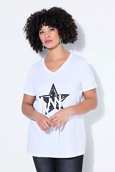 Angel of Style T-Shirt T-Shirt Komfort Fit Stern mit Zierbändern günstig online kaufen