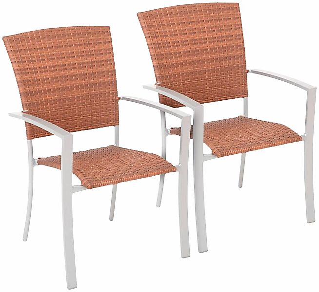 MERXX Gartenstuhl "Savonna", (Set), 2 St., 2er Set, Polyrattan, stapelbar, günstig online kaufen