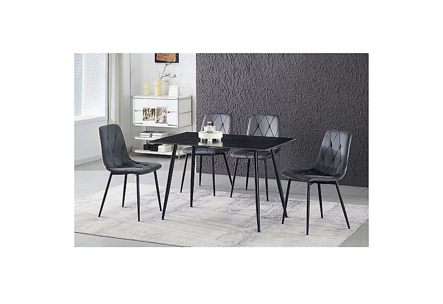 HTI-Living Esszimmerstuhl Stuhl Mesa Eco 2er-Set Velvet Grau (Set, 2 St), E günstig online kaufen