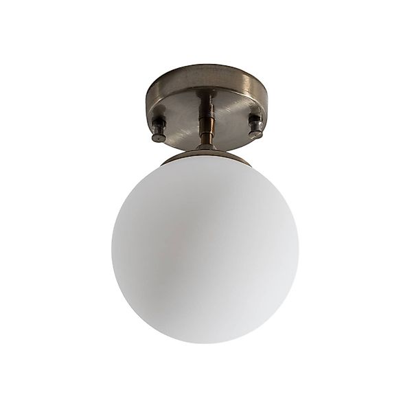 Deckenlampe Atmaca 10220, goldfarben antik, Opalglas Ø 15 cm günstig online kaufen