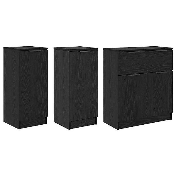 vidaXL Sideboards 3 Stk Schwarz Eichen-Optik 69,5 x 34 x 180 cm 3416163 günstig online kaufen
