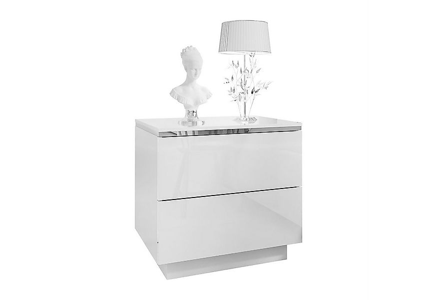Lookway Nachttisch AURORA II SILVER mit LED‑Beleuchtung (1x Nachttisch), Br günstig online kaufen