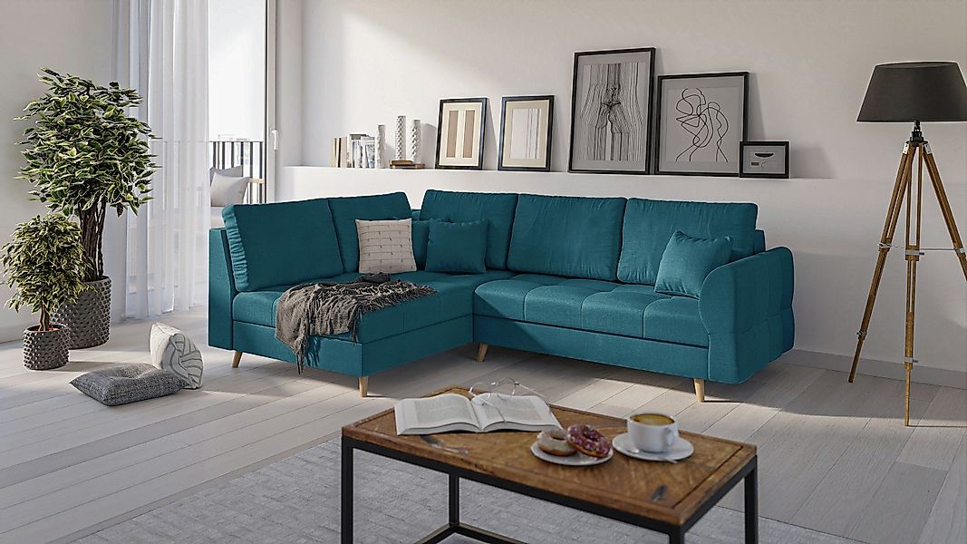 S-Style Möbel Ecksofa Cuba mit Holzfüßen günstig online kaufen