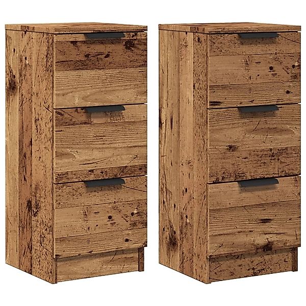 vidaXL Sideboards 2 Stk Altholz-Optik 30x30x70 cm Holzwerkstoff 856956 günstig online kaufen