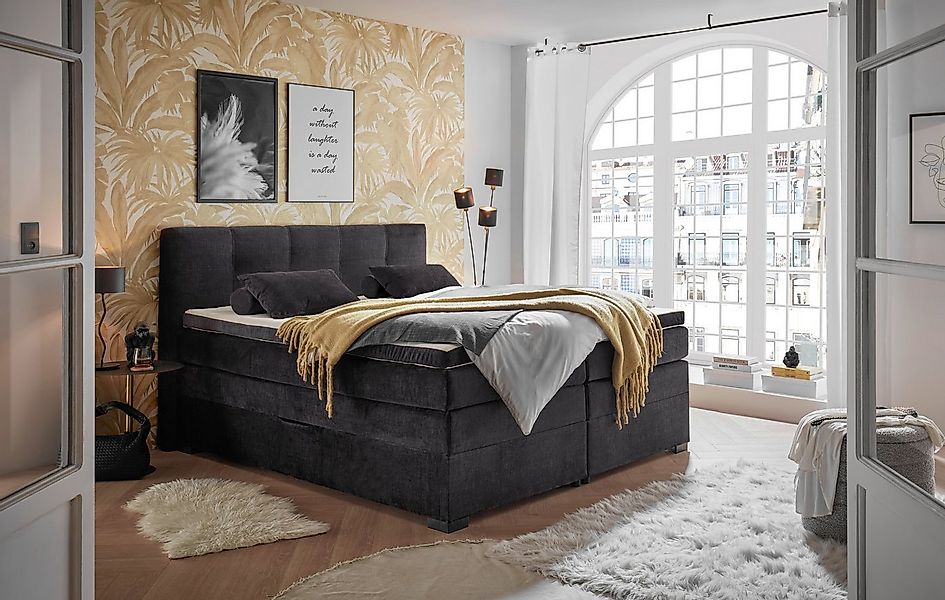 ED EXCITING DESIGN Boxspringbett "Fanes mit Komforteinstiegshöhe von 73cm", günstig online kaufen