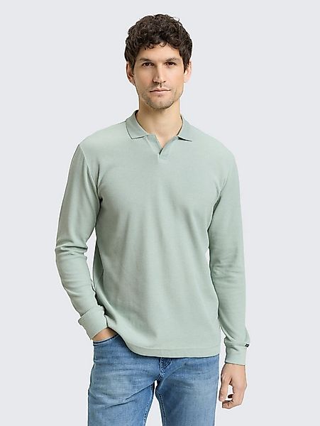 TOM TAILOR Langarm-Poloshirt Poloshirts Langarm Poloshirt mit Waffelstruktu günstig online kaufen