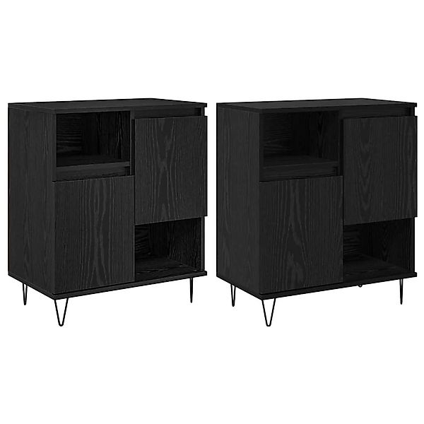 vidaXL Sideboards 2 Stk Schwarz Eichen-Optik 120 x 35 x 70 cm 3394550 günstig online kaufen