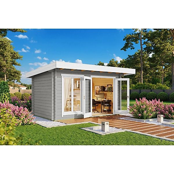 Lasita Gartenhaus Dorset 71 Lichtgrau 400 cm x 250 cm günstig online kaufen