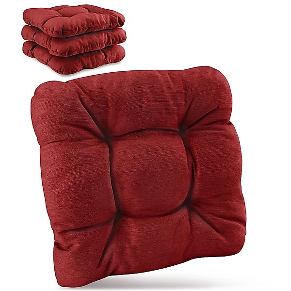 Beautissu HighLux SK Stuhlkissen 40x40x8cm Rot 4tlg günstig online kaufen
