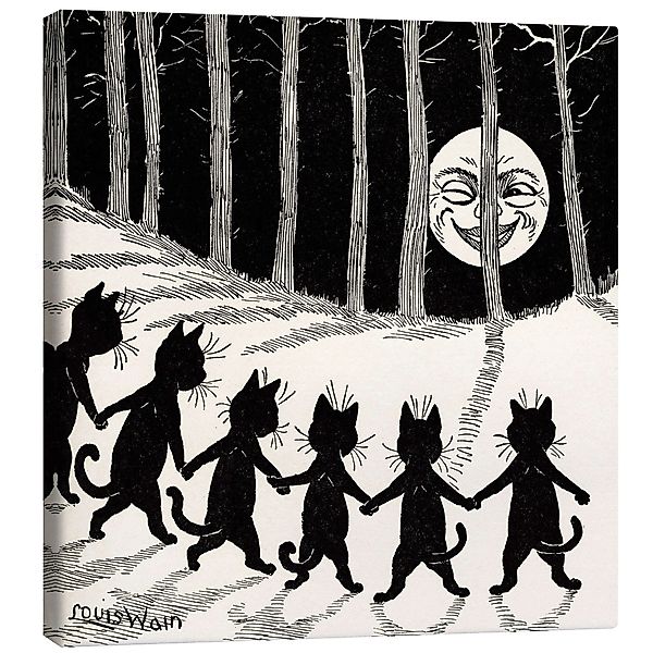 Posterlounge Wandbild Katzen bei Vollmond, Louis günstig online kaufen