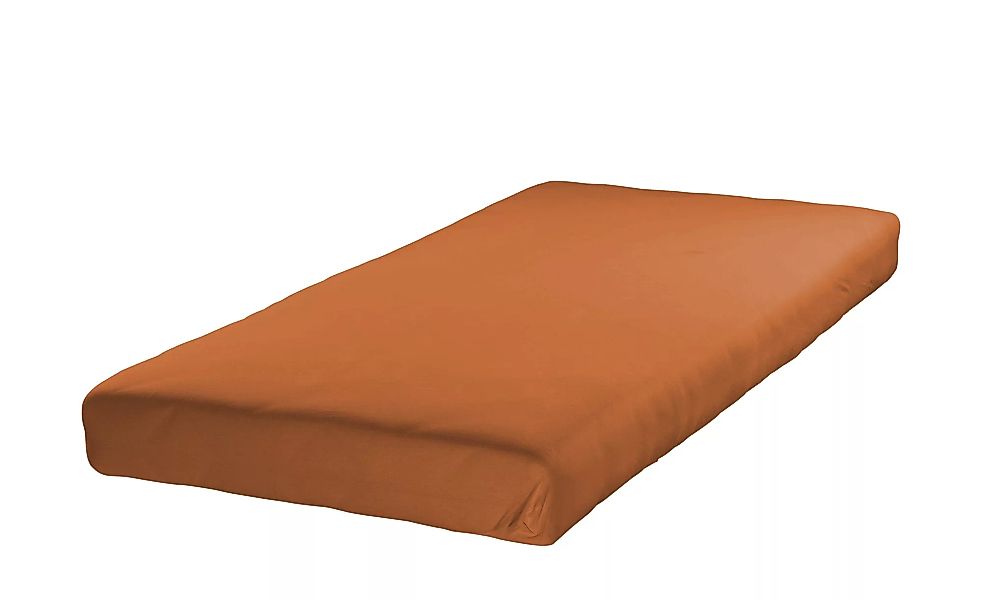 ESTELLA Fein-Jersey Spannbetttuch  UNI - orange - 100% Baumwolle - 140 cm - günstig online kaufen