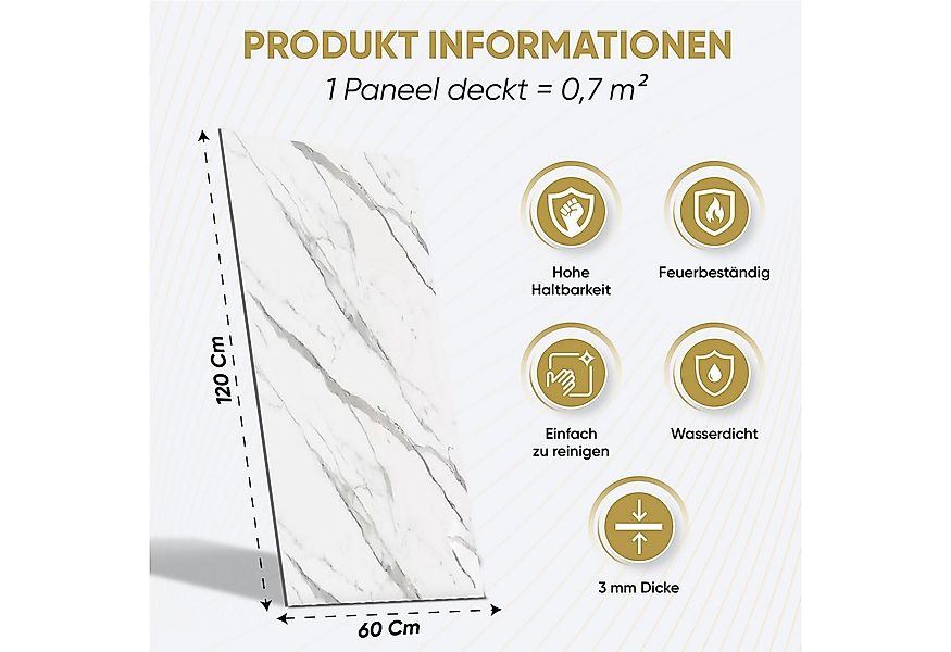 IZODEKOR 3D Wandpaneel IZODEKOR Wandverkleidung Marmoroptik 120x60cm Altern günstig online kaufen