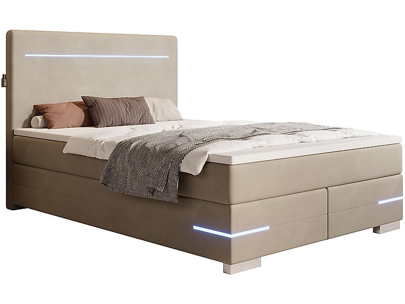 wonello Boxspringbett Portland, Samt Bett mit günstig online kaufen