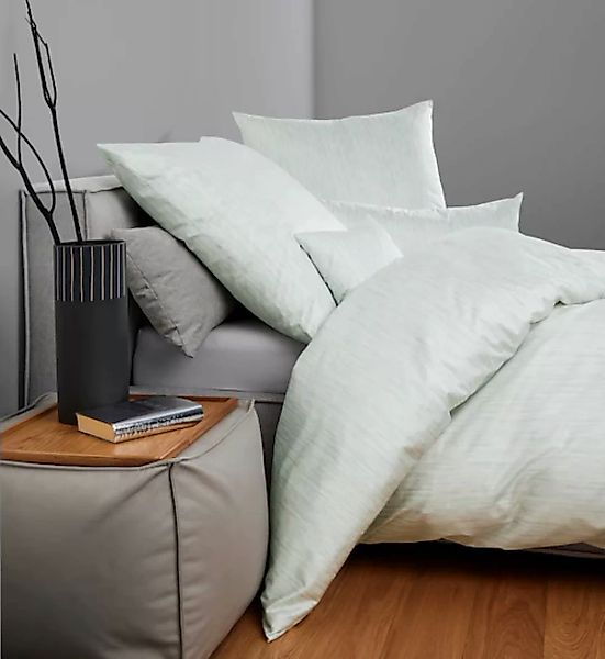 Janine Janine Mako-Satin Bettwäsche MILANO 45109 salbeigrün Größe:  155x200 günstig online kaufen