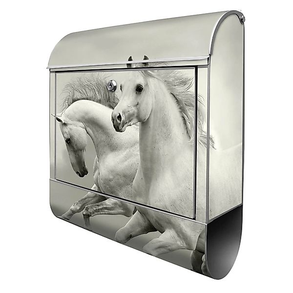 Banjado Design Briefkasten Silber Pulverbeschichtet 39x47x14cm 2 Schlüssel günstig online kaufen