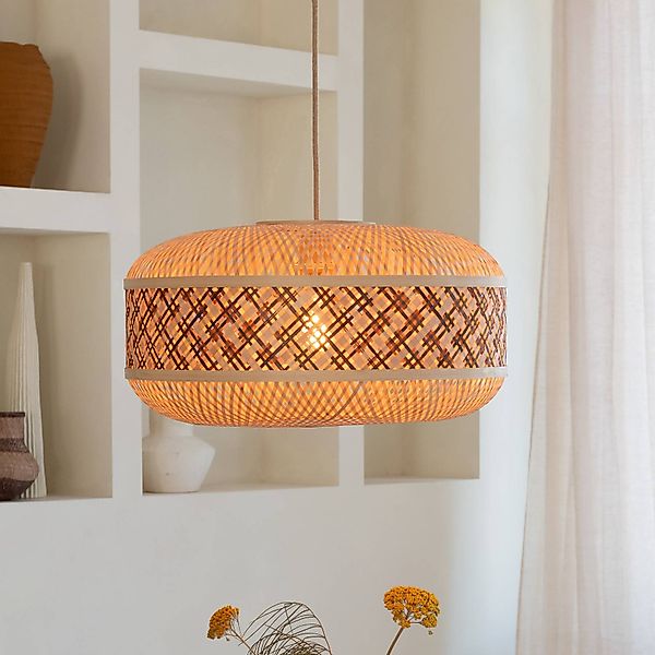GOOD & MOJO Hängeleuchte Langkawi, braun Ø 50 cm, Bambus E27 günstig online kaufen