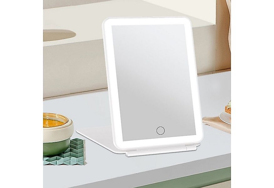OKWISH Spiegel LED Schminkspiegel mit Beleuchtung Reisespiegel (Weiß 12.95x günstig online kaufen