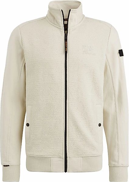 PME Legend Strickjacke Jacquard Interlock Ecru - Größe L günstig online kaufen