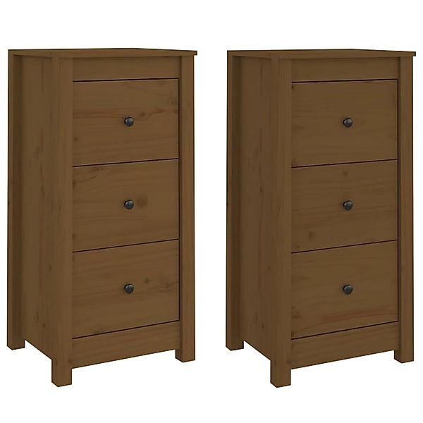 vidaXL Sideboards 2 Stk Honigbraun 40x35x80 cm Massivholz Kiefer 813746 günstig online kaufen