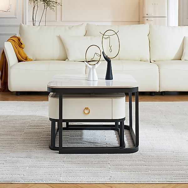 OKWISH Couchtisch Satztisch Rund Beistelltisch Kaffeetisch günstig online kaufen