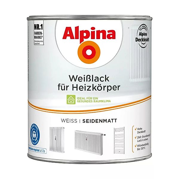 Alpina Heizkörperlack weiß seidenmatt ca. 2 l günstig online kaufen