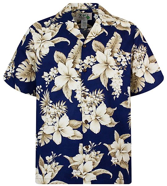 KY's Hawaiihemd Goldbraune Blume Original Hawaiihemd günstig online kaufen