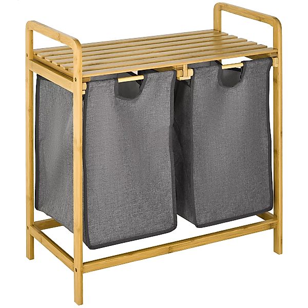 HOMCOM Wäschekorb  Wäschebox mit 2 abnehmbaren Wäschesäcken, Wäschesammler günstig online kaufen