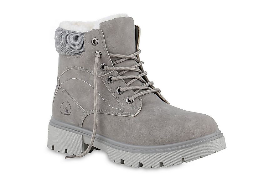 VAN HILL 841423 Stiefelette Damen Warm Gefütterte Worker Boots Stiefeletten günstig online kaufen