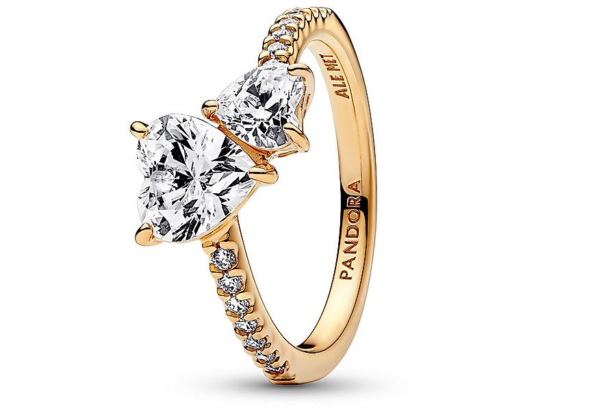 Pandora Fingerring DamenDoppeltes FunkelndesGoldfarben günstig online kaufen