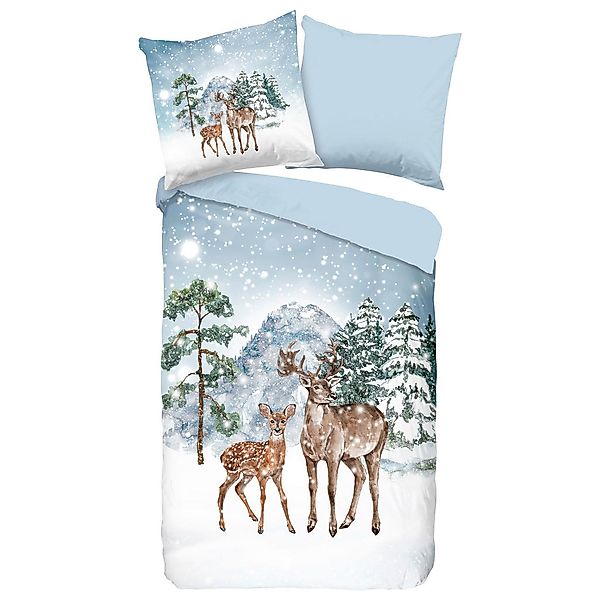 good morning Wendebettwäsche »Deer Winter Landscape«, (2 tlg.), 100% Baumwo günstig online kaufen