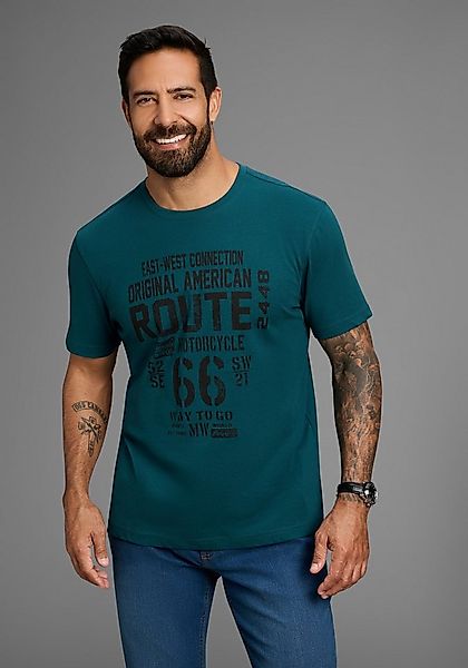 Man's World Rundhalsshirt kurzärmelig, lässige Passform, bedruckt, Rundhals günstig online kaufen