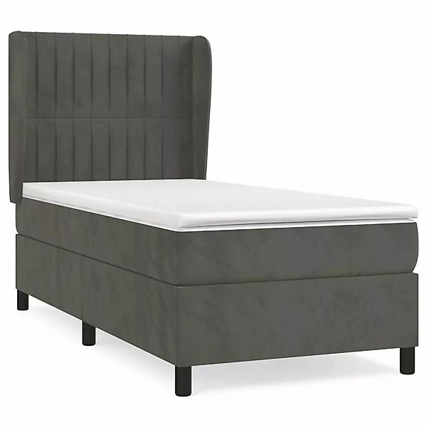 vidaXL Boxspringbett mit Matratze Dunkelgrau 80x200 cm Samt1376679 günstig online kaufen