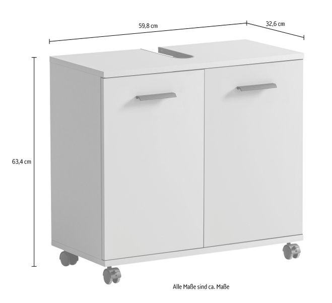 welltime Waschbeckenunterschrank "Palermo, Breite 59 cm" Metallbeschläge, S günstig online kaufen