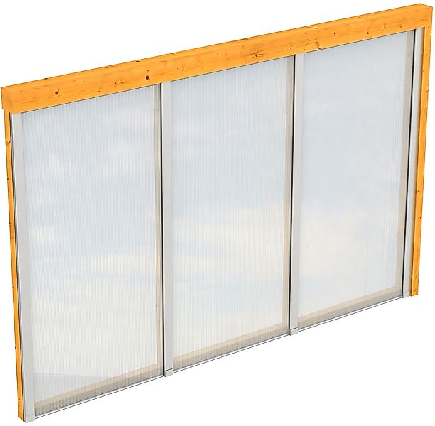 Skan Holz Seitenwand m. Polycarbonatplatten (WA) 305 x 200 cm Fichte Nussba günstig online kaufen