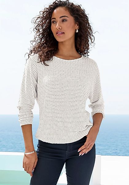 Vivance Langarmshirt "aus strukturierter Strickqualität" mit Gummizug im Bu günstig online kaufen