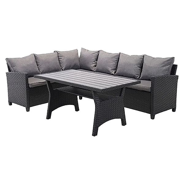 ebuy24 Ester Sofa-Set 2 Teile mit Kissen Sofa Wendbar Schwarz Grau günstig online kaufen