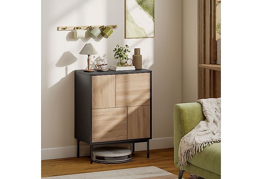 HOMCOM Sideboard mit Push-to-Open-Türen, Metallbeine (Kommode, 1 St., Aufbe günstig online kaufen