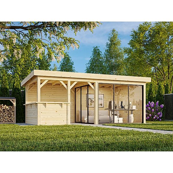 Palmako Pavillon Lenna Set 707 Slide Plus 588 x 300 cm Lackiert Weiß FSC® günstig online kaufen