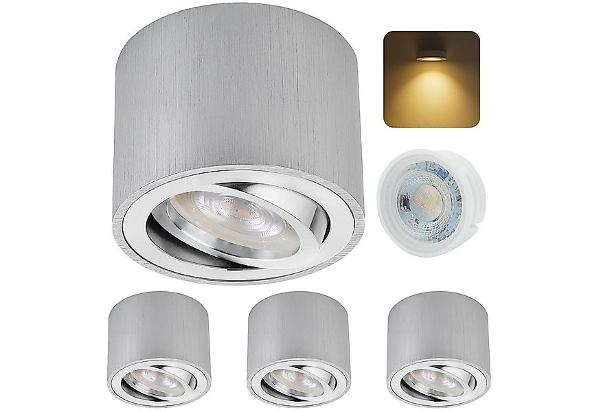 Sweet LED LED Aufbaustrahler 4er Set schwenkbare Aufbauspots LED flach 5W r günstig online kaufen