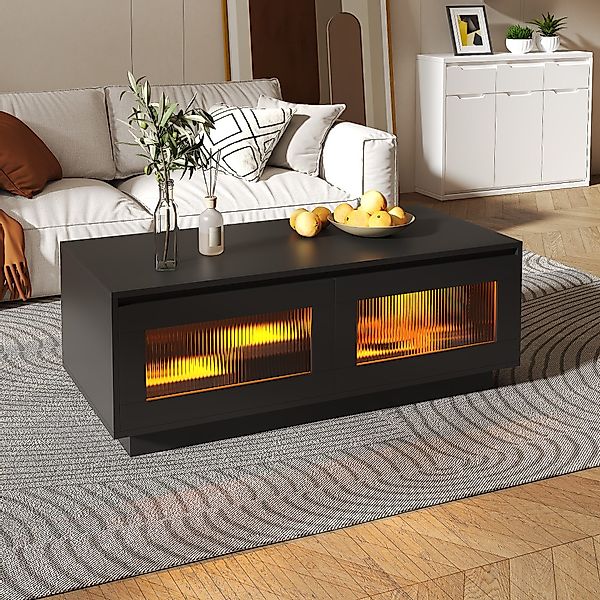 radelldar Couchtisch LED-Beleuchtung matt 108x50x40cm (1 günstig online kaufen