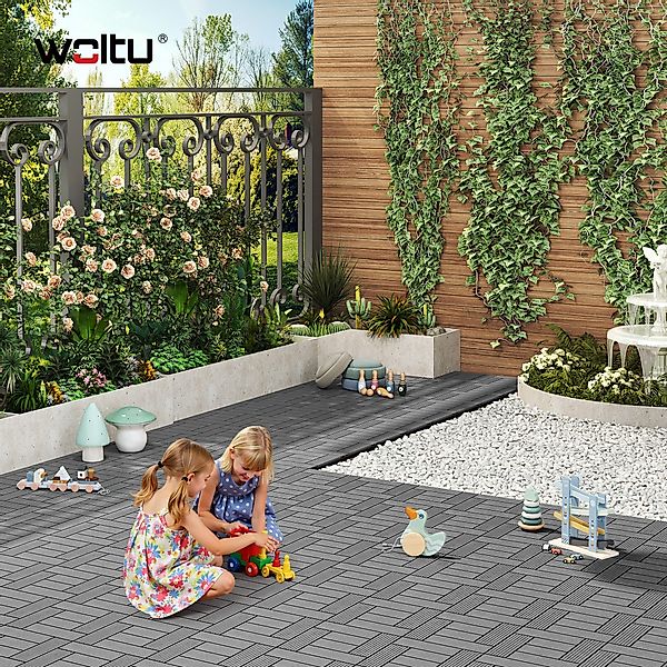 Woltu WPC-Fliesen, 22 St., Terrassendielen in günstig online kaufen