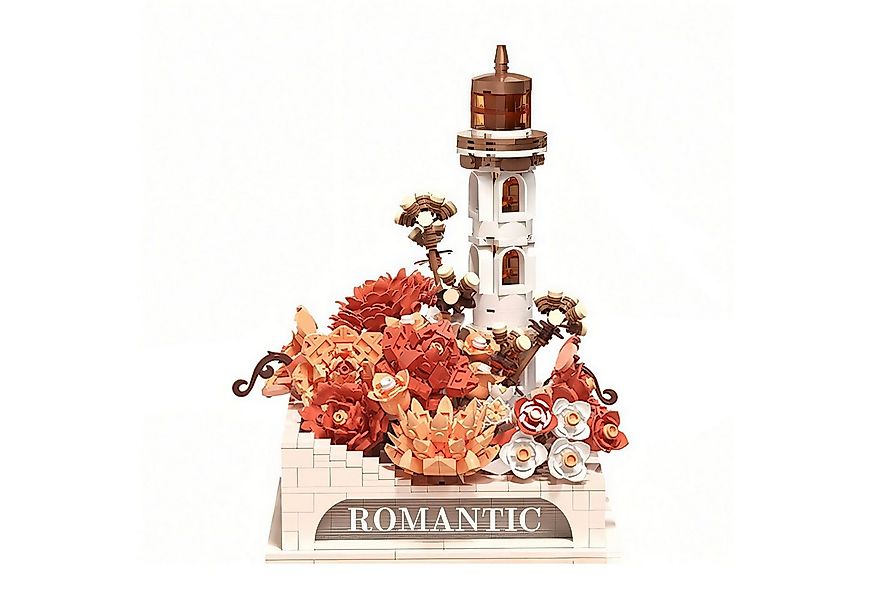 POPOLIC Blumenstrauß Bauklötze Set Blumen Leuchtturm Baustein DIY Bauspielz günstig online kaufen