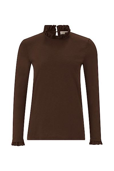 RICHROYAL Langarmshirt 2409 O Slub F LS mit Rüschenkante an Ausschnitt und günstig online kaufen