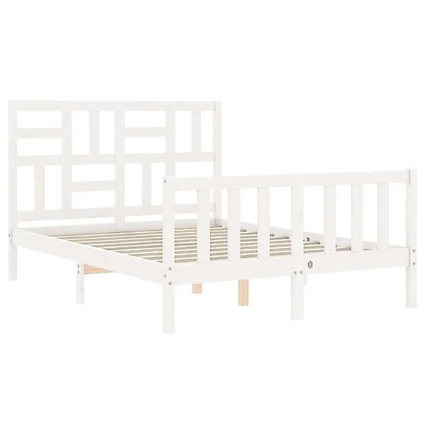 vidaXL Massivholzbett ohne Matratze Weiß 140x190 cm Kiefernholz 3193057 günstig online kaufen