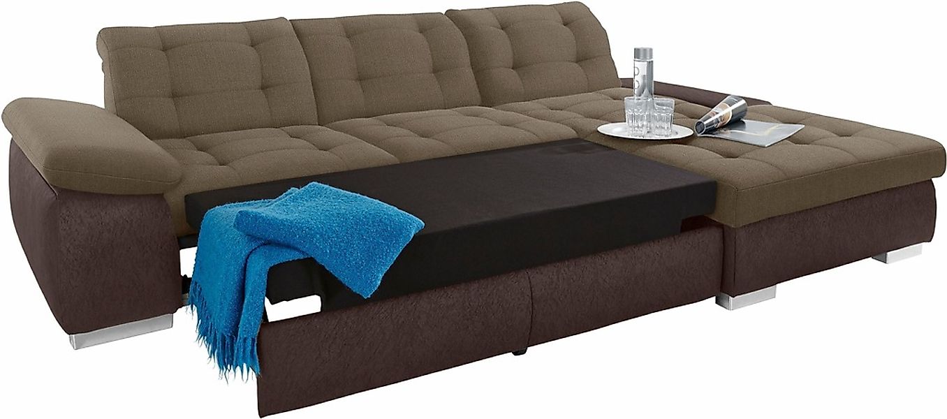 sit&more Ecksofa »Ontario L-Form«, XXL, wahlweise mit Bettfunktion günstig online kaufen