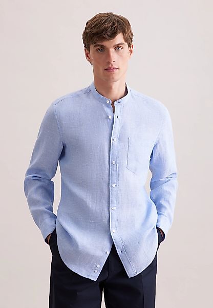 seidensticker Leinenhemd "Schwarze Rose" Slim 1/1 Stehkragen Uni günstig online kaufen